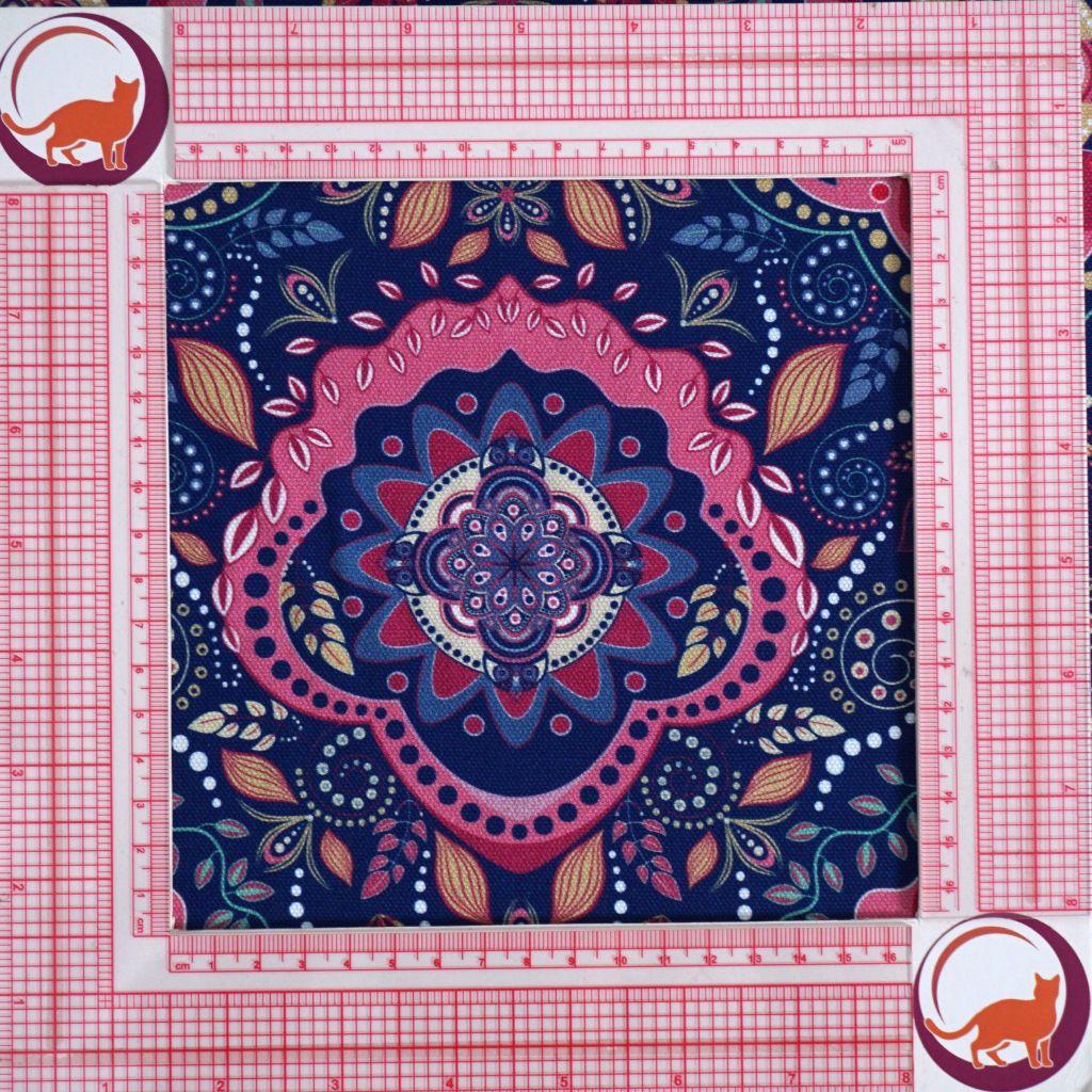 Dekostoff Canvas Mandala pink blau